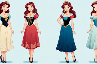 draw you a beautiful portrait in disney cartoon style