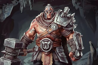 design the character, concept art for the game