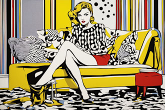 do a retro pop art roy lichtenstein style