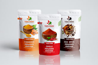 do premium product label, box package, pouch bag design for brand