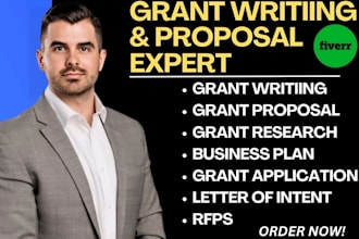 do grant writing, business plan writer, pitch deck, startup plan, grant proposal