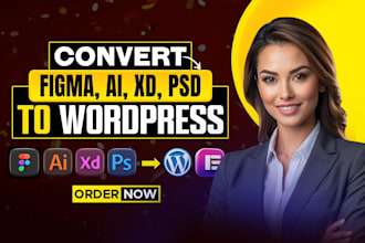 convert figma to wordpress xd PSD ai to wordpress figma to elementor or acf divi