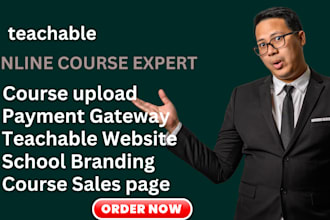 create teachable website, teachable landing page, teachable online course