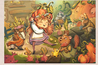draw custom childrens illustrations for books and cards