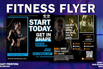 design fitness, gym, yoga, tennis, boxing, sports flyer and poster
