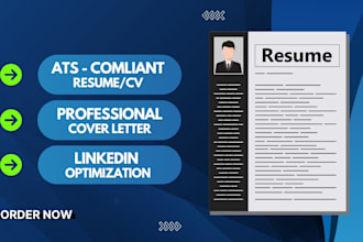 offer professional resume, CV, cover letter and linkedin profile