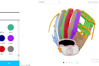 build 2d 3d baseball glove, infield glove, outfield glove, on kickflip zakeke