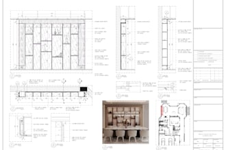 design custom furniture, shop drawing, mill work interior design