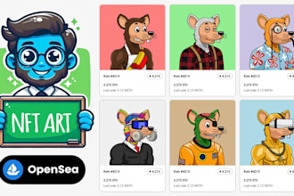create unique cartoon style nft art for your collection