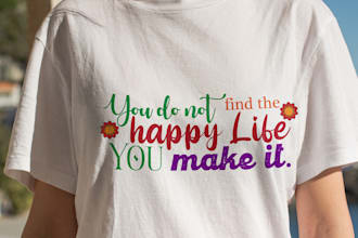 do custom typography t shirt design merchandise writing