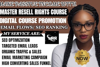 promote master resell rights course with email marketing sales funnel
