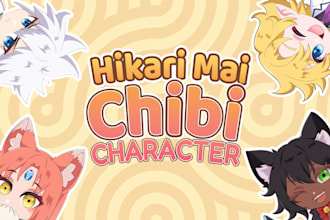 draw cute anime character chibi kawaii style for your oc, pfp, vtuber