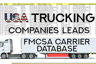provide fresh and verified trucking companies leads from fmcsa database