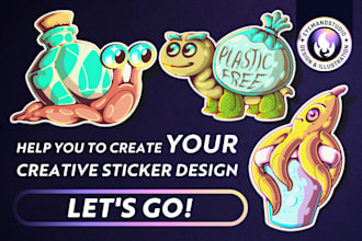 create stickers design for merchandise or accessories