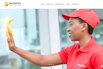 design cleaning website laundry agency website with logo