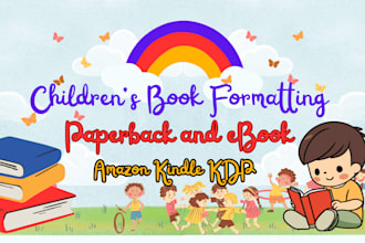 format children book layout design ebook and paperback for amazon KDP