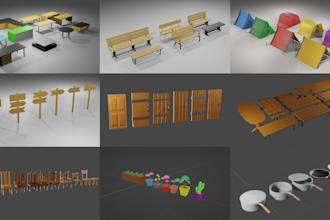 create 3d lowpoly props or weapons for your project