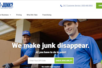 design junk removal website, cleaning website, handyman website