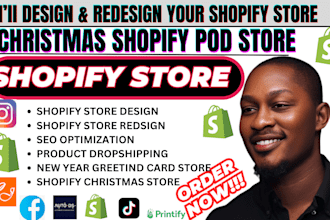 design shopify christmas store, christmas website, christmas dropshipping store