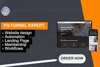 set up fg funnel sales funnel and landing page automation