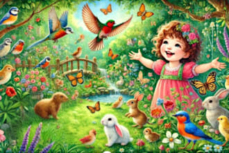 do illustration for children story book, picture book