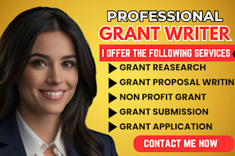 write grant proposal, do grant research, grant application, non profit, partner