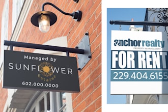 design modern real estate and property management building signs