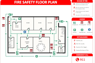 create fire safety plan, evacuation plan, fire hydrant