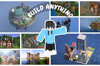 build minecraft lobby, map, house, spawn in survival or creative