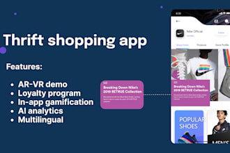develop shopping app like thread up poshmark and de pop