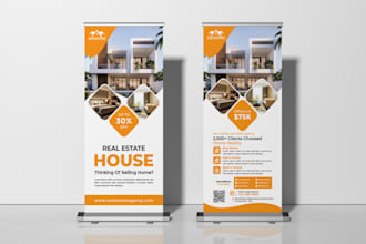 do real estate roll up banner design within 3 hours