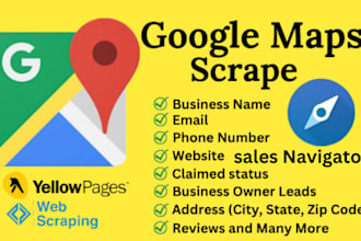 scrape google map data for lead generation sales navigator and data extraction