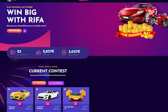 design giveaway website, raffle ticket website, competition website