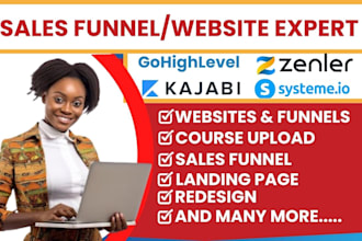 be your website sales funnel expert on new zenler gohighlevel systeme io kajabi