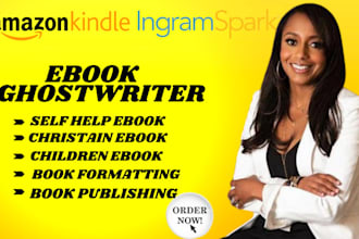 ghostwrite 50k words self help ebook, ebook writer amazon kindle