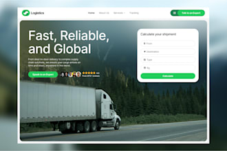 design a professional logistics, cargo shipment, and trucking website