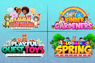 design daycare childcare babyshop school and kids logo