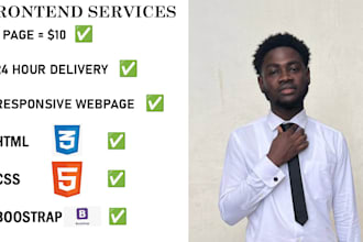 build a responsive frontend webpage using HTML and CSS