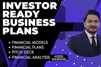 create business plans, financial models and  investor pitch deck for startups