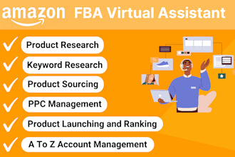 be your amazon fba VA,  full store manager and amazon ppc management