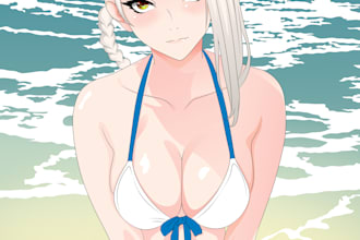 draw sfw or nsfw fanart illustrations in anime style