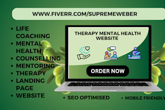 design counselling life coach mental health therapy landing page website