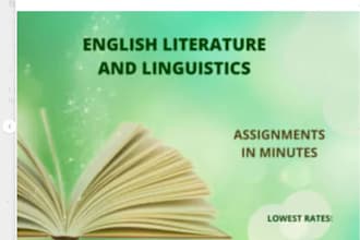 write and assist in english literature and linguistics articles