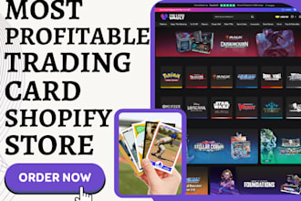 design trading card shopify sport game card store pokémon trading card website