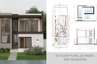 design your architectural project 2d floor plans to 3drender