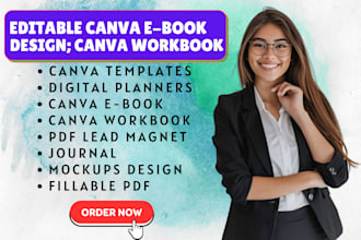 design editable canva ebook, workbook, pdf lead magnet, canva ebook and workbook