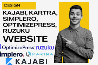 design kajabi kartra simplero optimizepress ruzuku course landing page website
