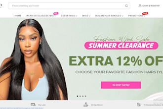 design hair salon shopify website hair extensions store hair care dropshipping