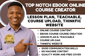 create ebook online course , course curriculum, content writing,content creation