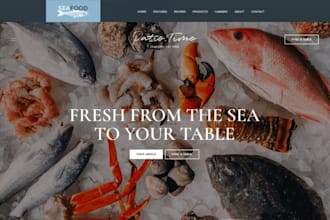 design seafood store butcher food restaurant shopify grocery seafood website